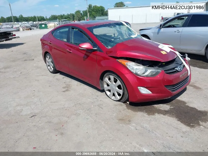 2012 Hyundai Elantra Limited (Ulsan Plant) VIN: KMHDH4AE2CU301986 Lot: 39692688