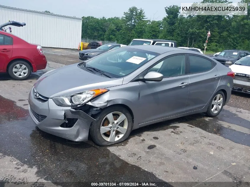 2012 Hyundai Elantra Gls (Ulsan Plant) VIN: KMHDH4AEXCU425939 Lot: 39701334