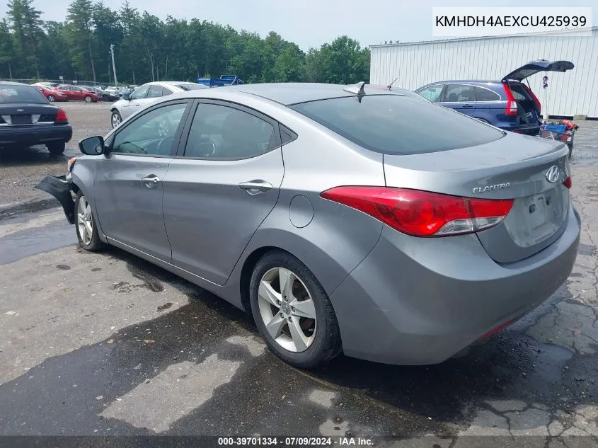 2012 Hyundai Elantra Gls (Ulsan Plant) VIN: KMHDH4AEXCU425939 Lot: 39701334