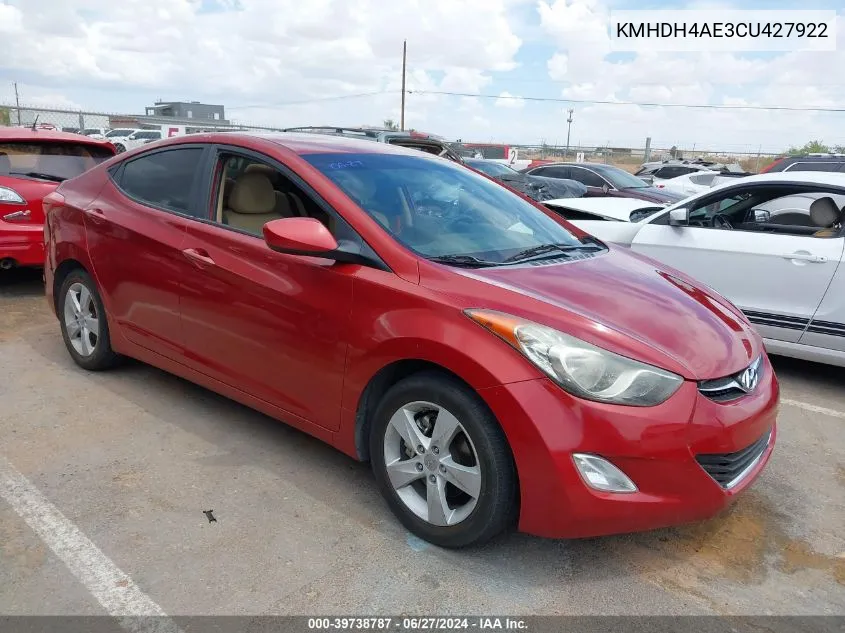 KMHDH4AE3CU427922 2012 Hyundai Elantra Gls (Ulsan Plant)