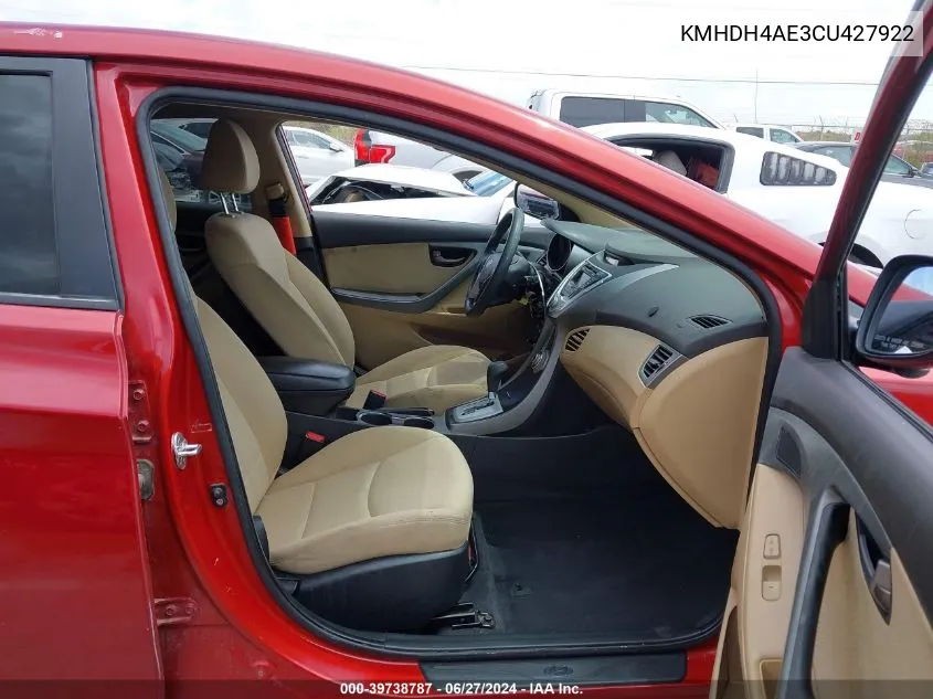 KMHDH4AE3CU427922 2012 Hyundai Elantra Gls (Ulsan Plant)