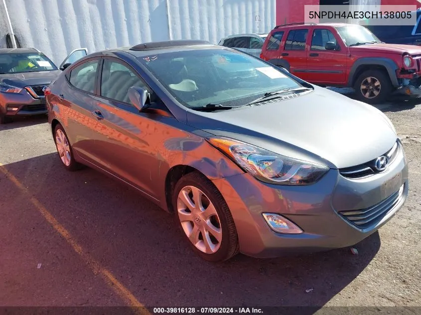 5NPDH4AE3CH138005 2012 Hyundai Elantra Limited