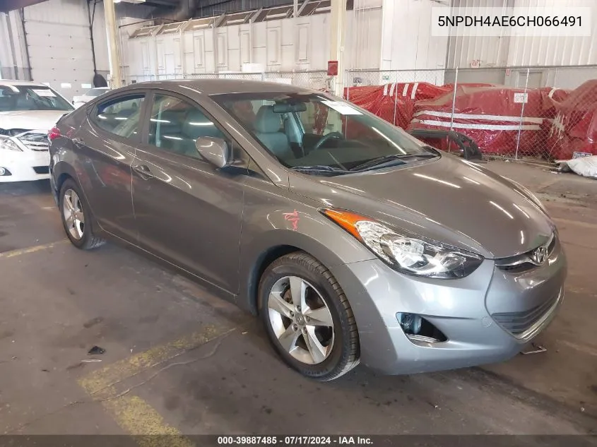 2012 Hyundai Elantra Gls Pzev VIN: 5NPDH4AE6CH066491 Lot: 39887485