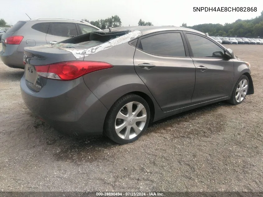 2012 Hyundai Elantra Limited VIN: 5NPDH4AE8CH082868 Lot: 39890494