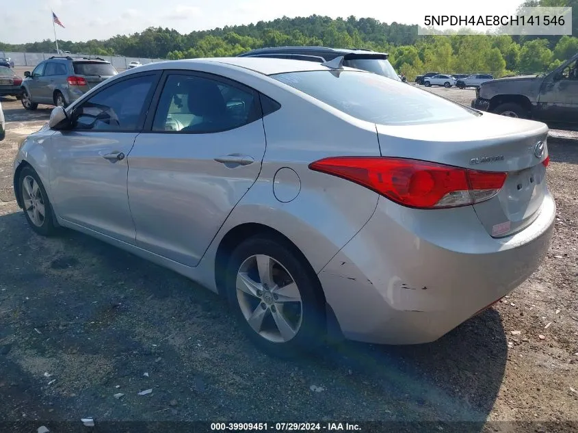 2012 Hyundai Elantra Gls VIN: 5NPDH4AE8CH141546 Lot: 39909451