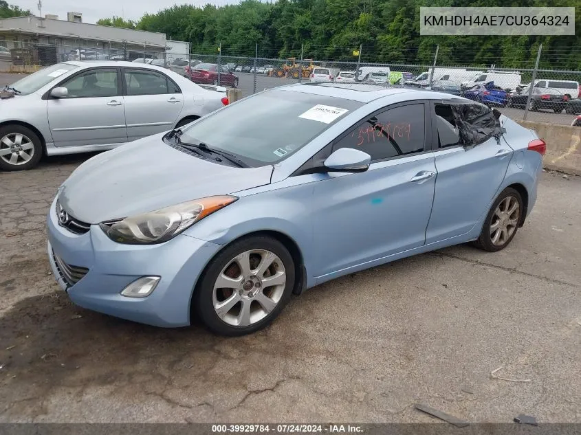 2012 Hyundai Elantra Limited (Ulsan Plant) VIN: KMHDH4AE7CU364324 Lot: 39929784