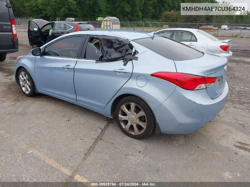 KMHDH4AE7CU364324 2012 Hyundai Elantra Limited (Ulsan Plant)