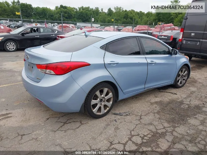 KMHDH4AE7CU364324 2012 Hyundai Elantra Limited (Ulsan Plant)