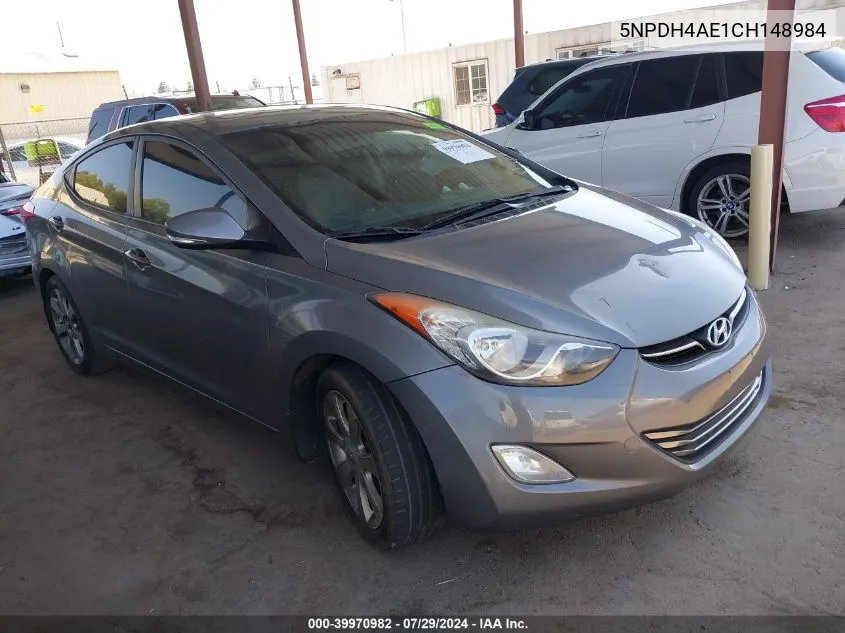 2012 Hyundai Elantra Limited VIN: 5NPDH4AE1CH148984 Lot: 39970982