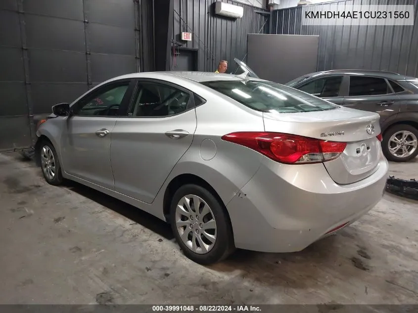 2012 Hyundai Elantra Gls (Ulsan Plant) VIN: KMHDH4AE1CU231560 Lot: 39991048