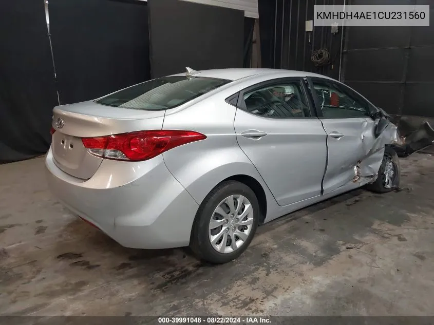 2012 Hyundai Elantra Gls (Ulsan Plant) VIN: KMHDH4AE1CU231560 Lot: 39991048