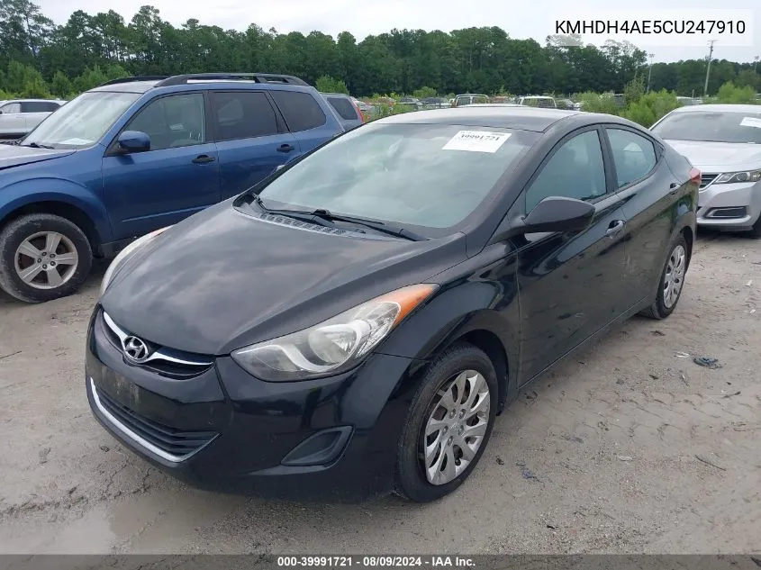 2012 Hyundai Elantra Gls (Ulsan Plant) VIN: KMHDH4AE5CU247910 Lot: 39991721