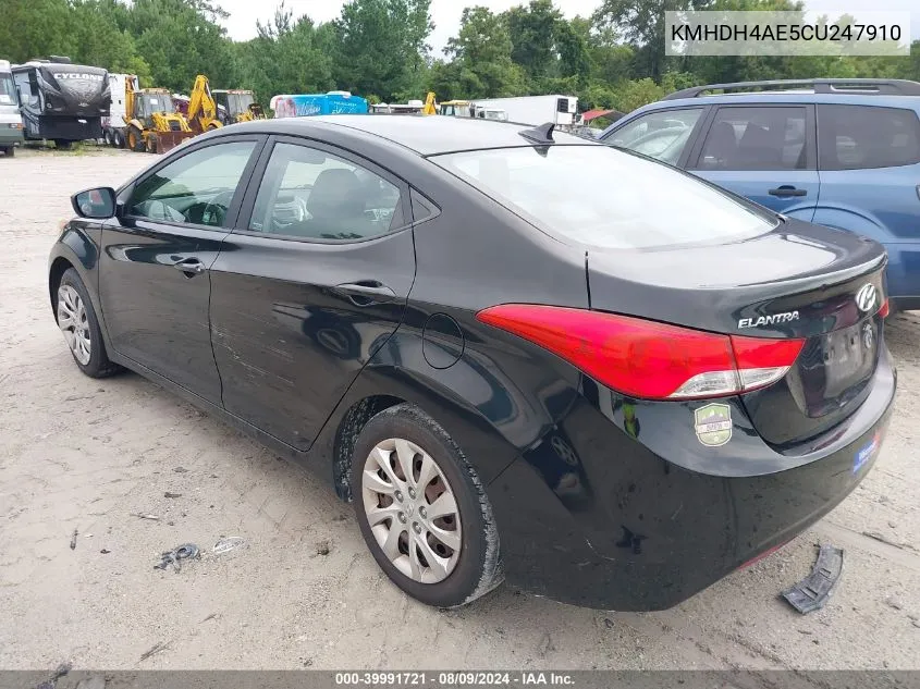 2012 Hyundai Elantra Gls (Ulsan Plant) VIN: KMHDH4AE5CU247910 Lot: 39991721