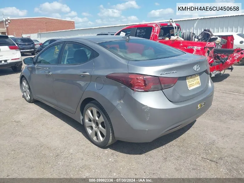 KMHDH4AE6CU450658 2012 Hyundai Elantra Limited (Ulsan Plant)