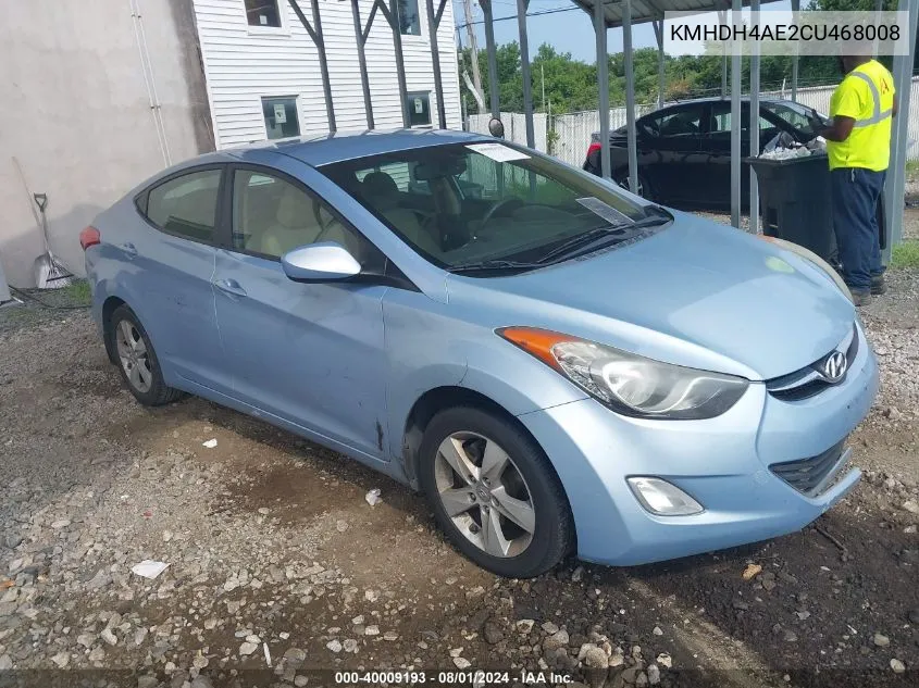 2012 Hyundai Elantra Gls (Ulsan Plant) VIN: KMHDH4AE2CU468008 Lot: 40009193