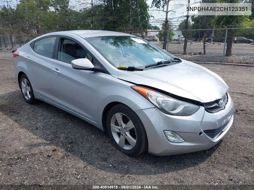 5NPDH4AE2CH123351 2012 Hyundai Elantra Gls Pzev