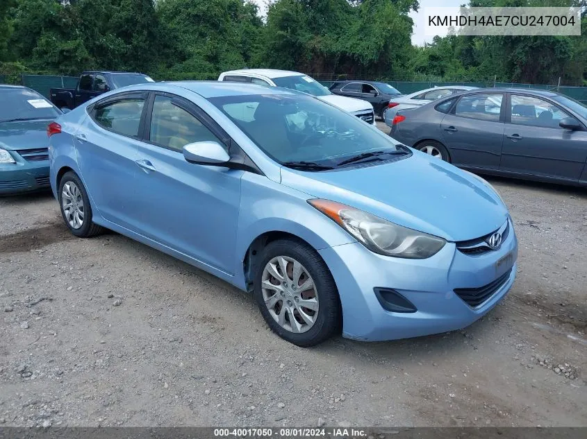 KMHDH4AE7CU247004 2012 Hyundai Elantra Gls (Ulsan Plant)