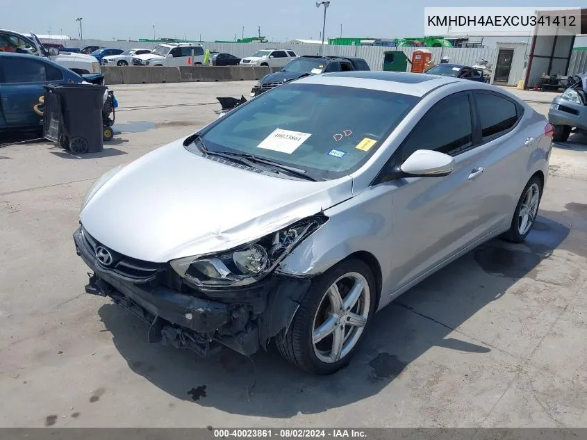 2012 Hyundai Elantra Limited (Ulsan Plant) VIN: KMHDH4AEXCU341412 Lot: 40023861