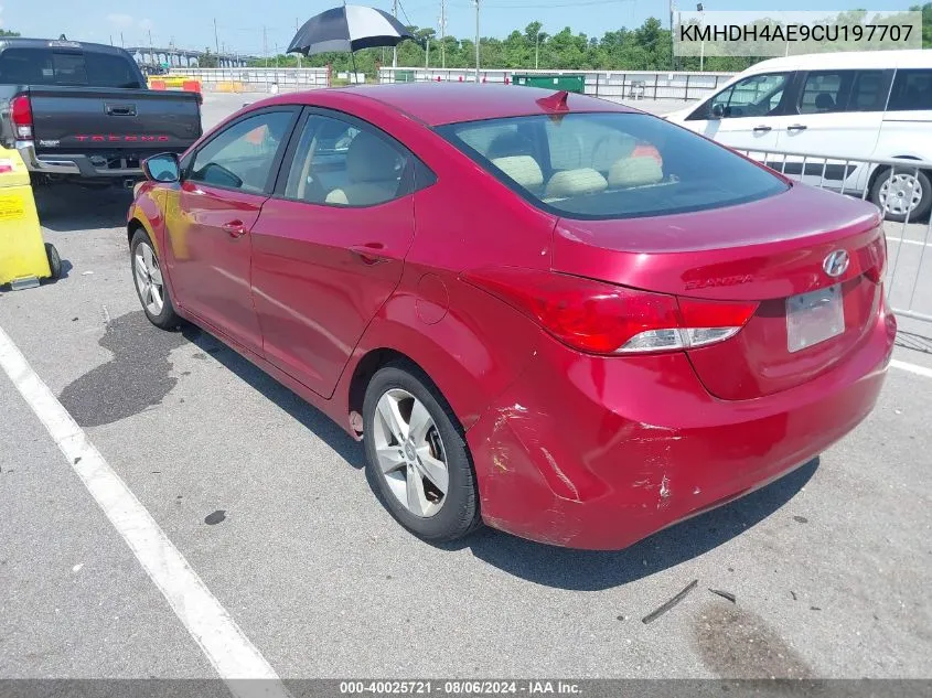 2012 Hyundai Elantra Gls (Ulsan Plant) VIN: KMHDH4AE9CU197707 Lot: 40025721