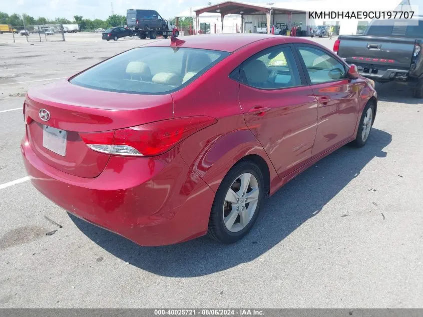 2012 Hyundai Elantra Gls (Ulsan Plant) VIN: KMHDH4AE9CU197707 Lot: 40025721