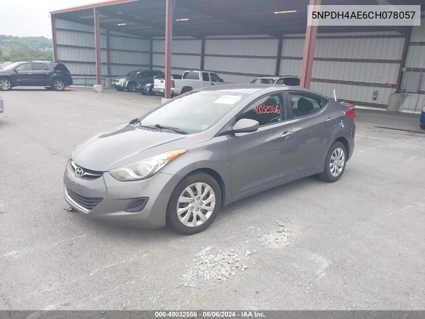 5NPDH4AE6CH078057 2012 Hyundai Elantra Gls