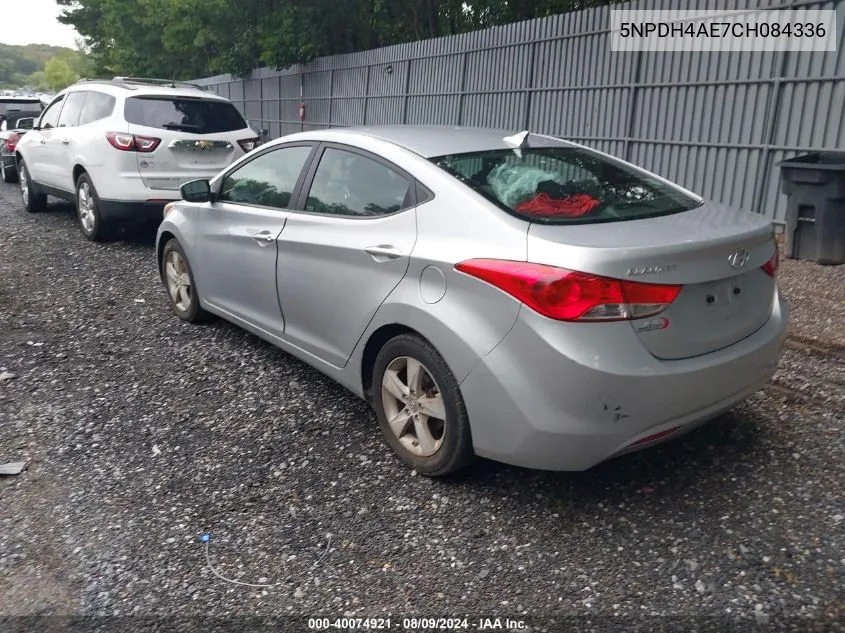 2012 Hyundai Elantra Gls Pzev VIN: 5NPDH4AE7CH084336 Lot: 40074921