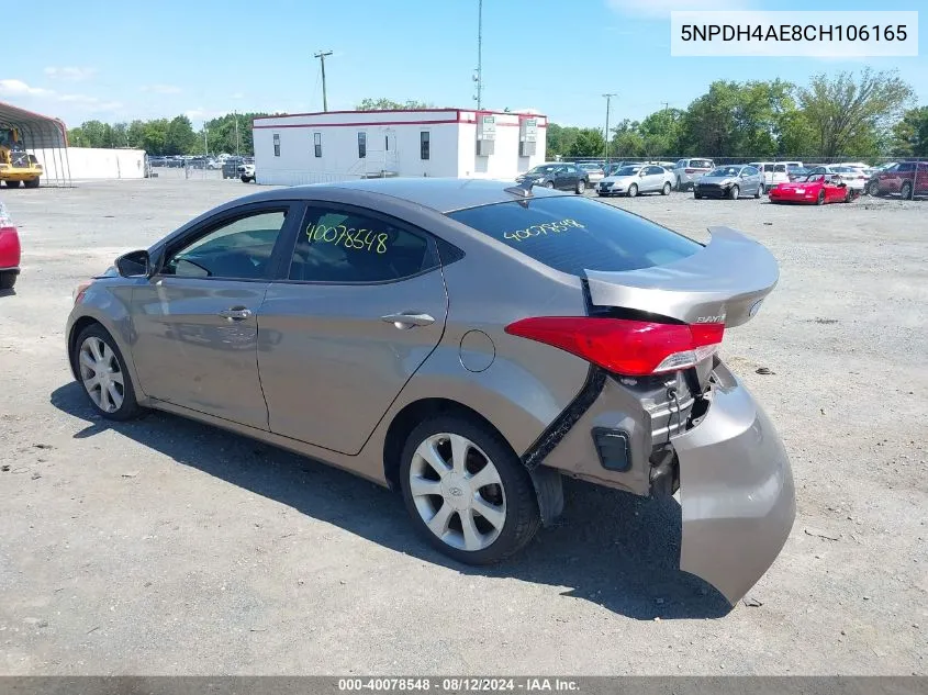 5NPDH4AE8CH106165 2012 Hyundai Elantra Limited