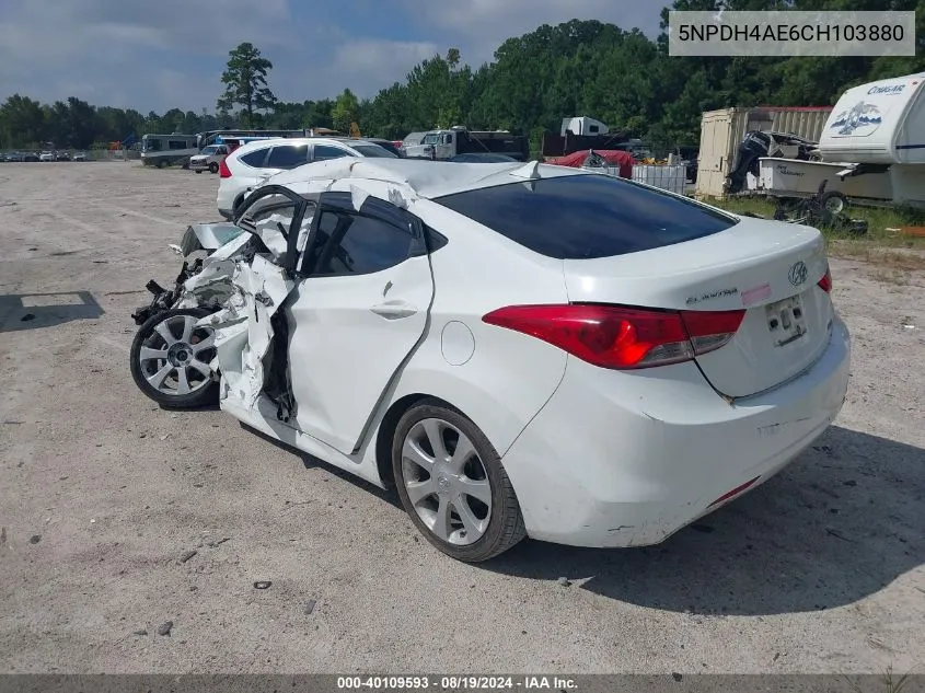 5NPDH4AE6CH103880 2012 Hyundai Elantra Limited