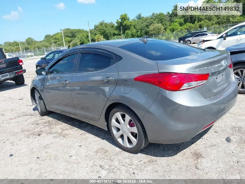 2012 Hyundai Elantra Gls/Limited VIN: 5NPDH4AE5CH149832 Lot: 40118761