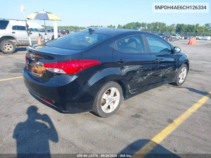 5NPDH4AE6CH126334 2012 Hyundai Elantra Gls