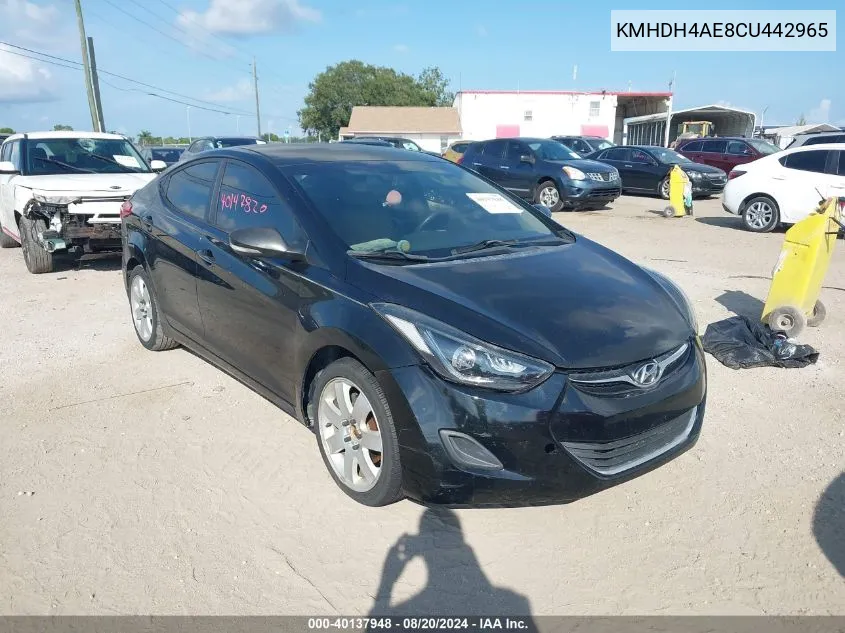 KMHDH4AE8CU442965 2012 Hyundai Elantra Gls (Ulsan Plant)