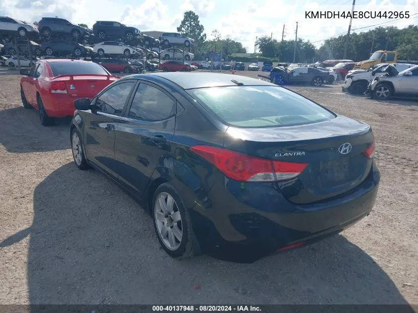 KMHDH4AE8CU442965 2012 Hyundai Elantra Gls (Ulsan Plant)