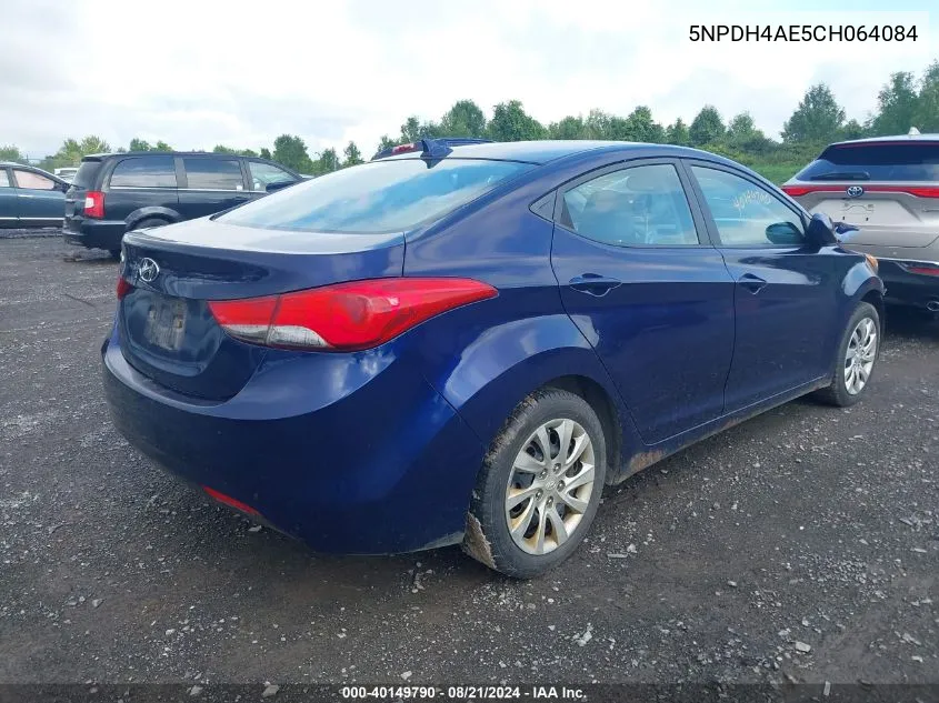 2012 Hyundai Elantra Gls/Limited VIN: 5NPDH4AE5CH064084 Lot: 40149790