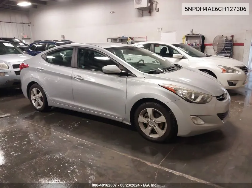 2012 Hyundai Elantra Gls VIN: 5NPDH4AE6CH127306 Lot: 40162607