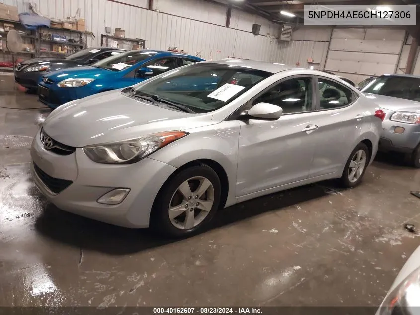 2012 Hyundai Elantra Gls VIN: 5NPDH4AE6CH127306 Lot: 40162607