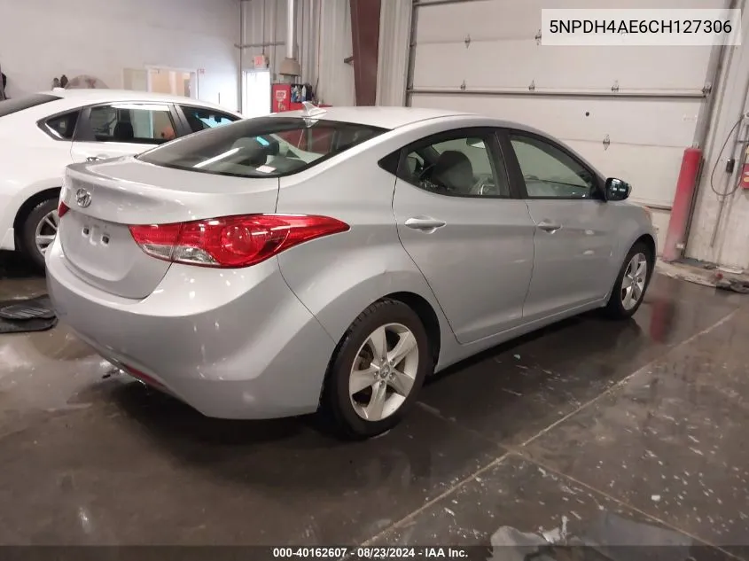 2012 Hyundai Elantra Gls VIN: 5NPDH4AE6CH127306 Lot: 40162607