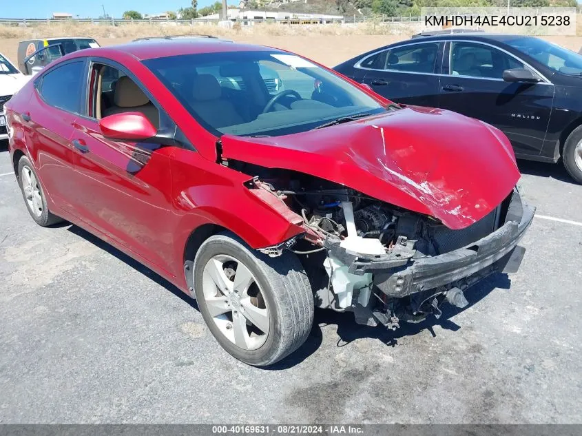 KMHDH4AE4CU215238 2012 Hyundai Elantra Gls (Ulsan Plant)