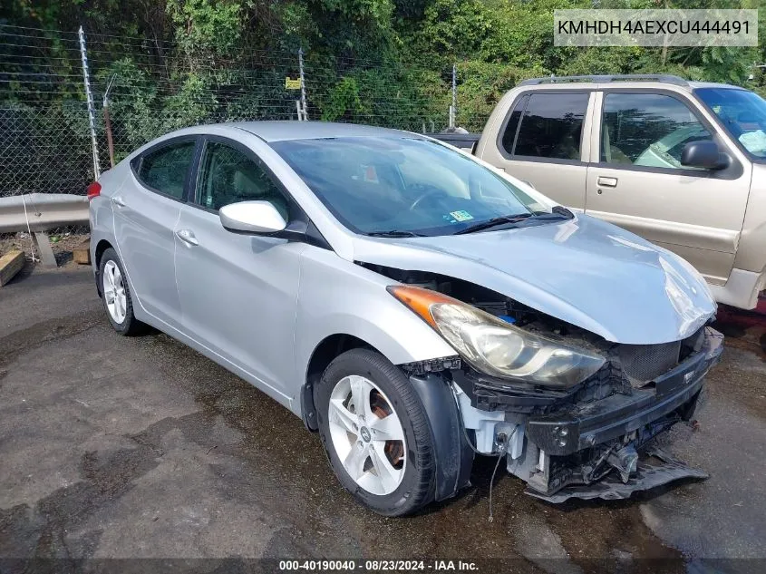 2012 Hyundai Elantra Gls (Ulsan Plant) VIN: KMHDH4AEXCU444491 Lot: 40190040