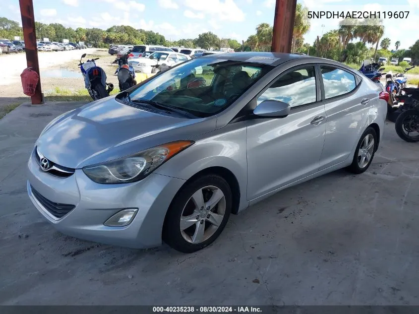 5NPDH4AE2CH119607 2012 Hyundai Elantra Gls