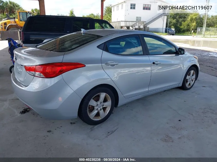 5NPDH4AE2CH119607 2012 Hyundai Elantra Gls