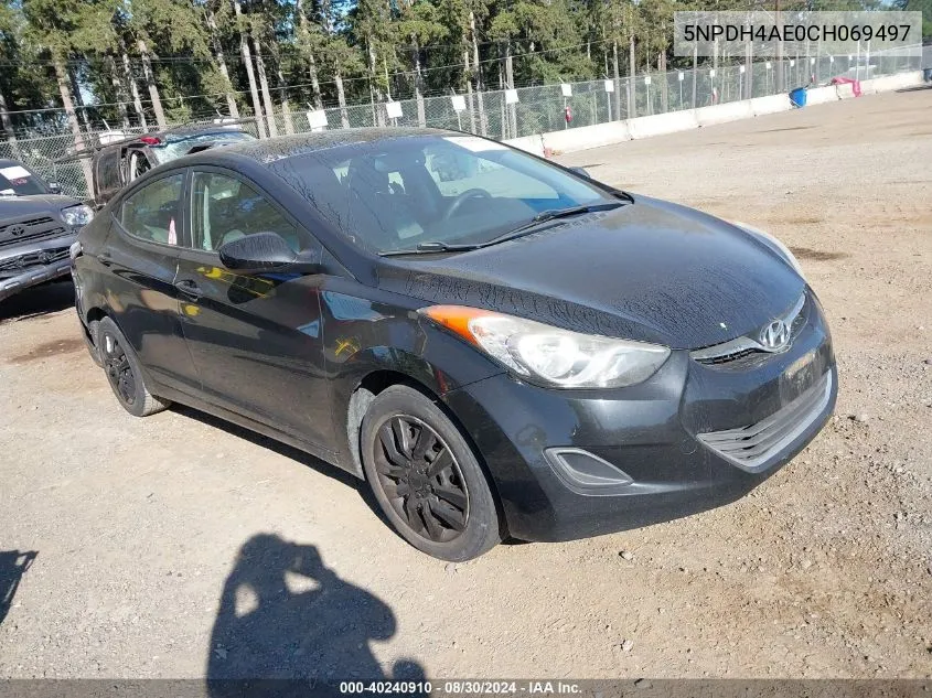 5NPDH4AE0CH069497 2012 Hyundai Elantra Gls Pzev