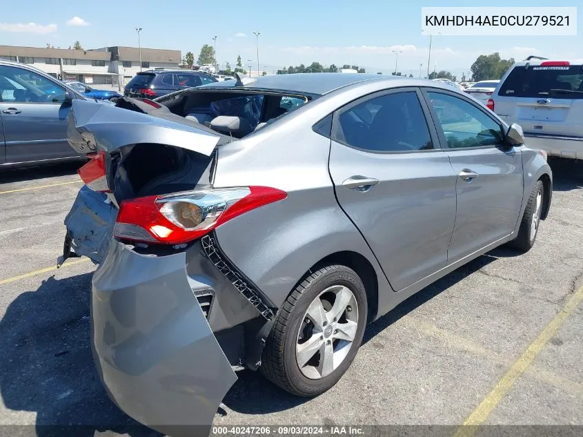 2012 Hyundai Elantra Gls (Ulsan Plant) VIN: KMHDH4AE0CU279521 Lot: 40247206