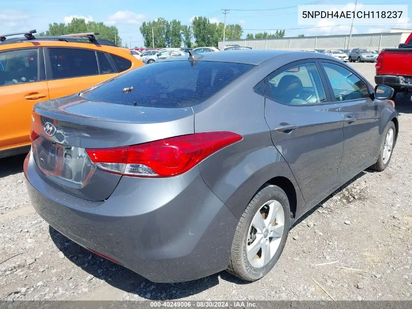 5NPDH4AE1CH118237 2012 Hyundai Elantra Gls Pzev