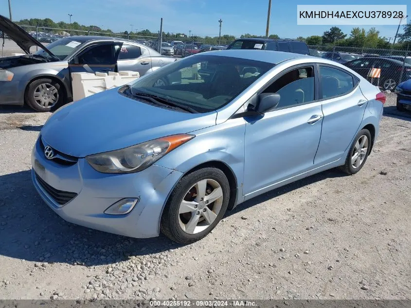 2012 Hyundai Elantra Gls (Ulsan Plant) VIN: KMHDH4AEXCU378928 Lot: 40255192