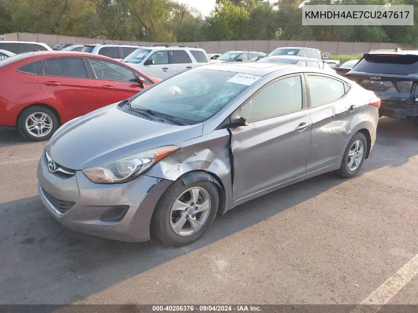 KMHDH4AE7CU247617 2012 Hyundai Elantra Limited (Ulsan Plant)