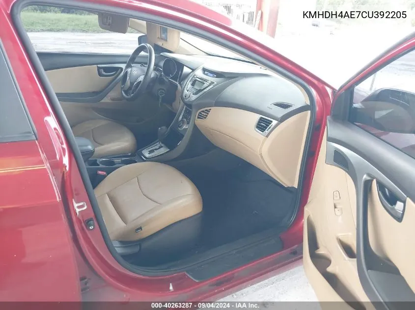 2012 Hyundai Elantra Gls (Ulsan Plant) VIN: KMHDH4AE7CU392205 Lot: 40263287