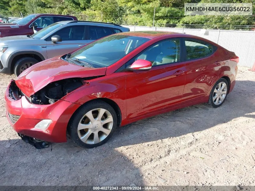 KMHDH4AE6CU356022 2012 Hyundai Elantra Limited (Ulsan Plant)