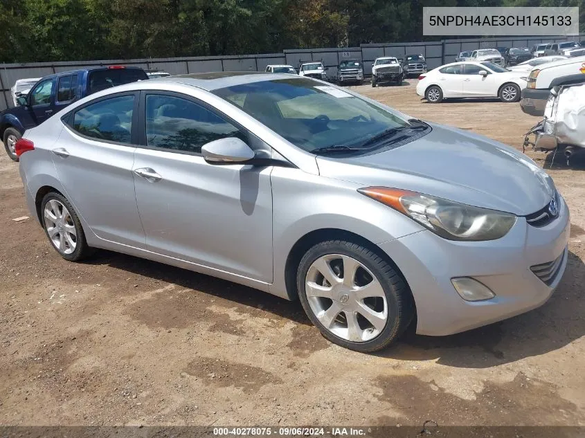 2012 Hyundai Elantra Limited VIN: 5NPDH4AE3CH145133 Lot: 40278075