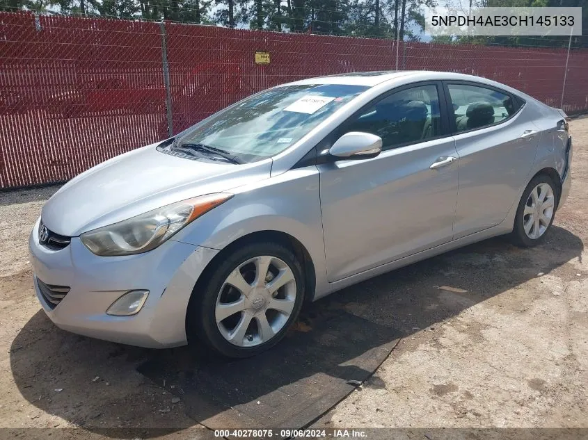 2012 Hyundai Elantra Limited VIN: 5NPDH4AE3CH145133 Lot: 40278075