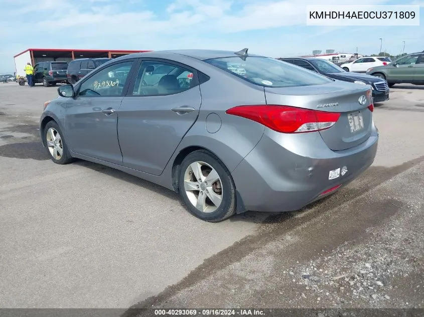 2012 Hyundai Elantra Gls/Limited VIN: KMHDH4AE0CU371809 Lot: 40293069